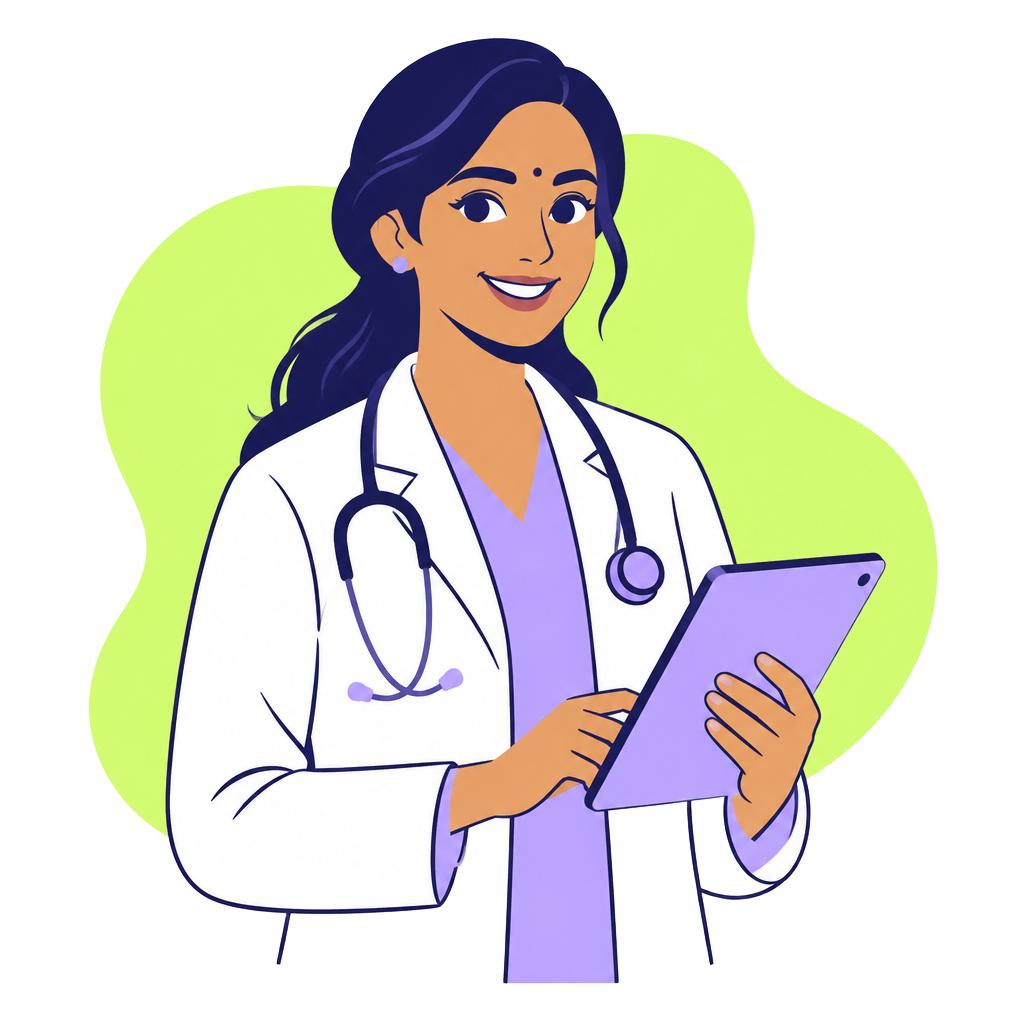 Doctor using a tablet